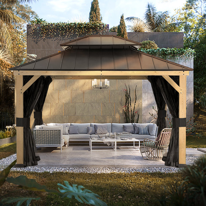 Joyside 13 Ft. W X 11 Ft. D Solid Wood Patio Gazebo & Reviews Wayfair